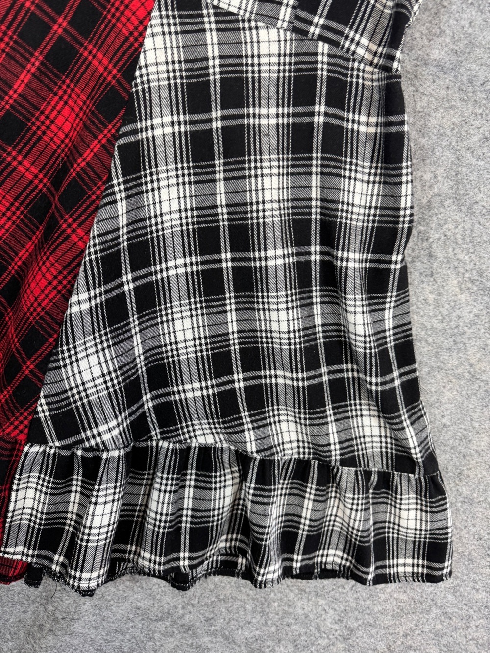 Y2K Goth Grunge Emo Red Black White Plaid Sundress XL Punk Rock Dark Romantic - Picture 11 of 16